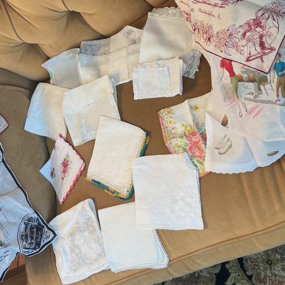 12 Assorted Vintage Handkerchiefs